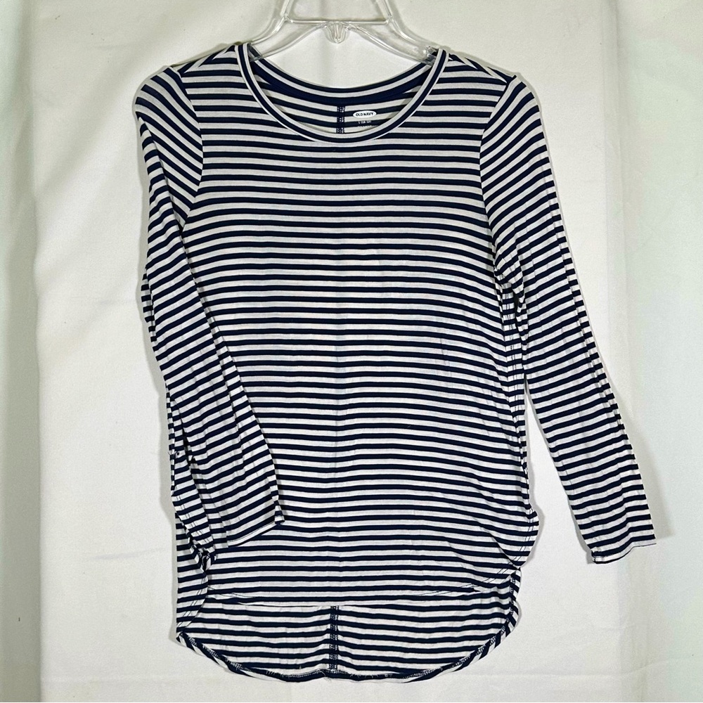 Old Navy Kids' Navy and White Striped Long Sleeved Super Lightweight sz 10-12